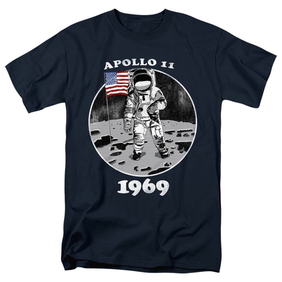 Nasa Not Fake Adult 18/1 T-Shirt Navy