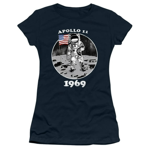 Nasa Not Fake Junior Women's T-Shirt Sheer Navy