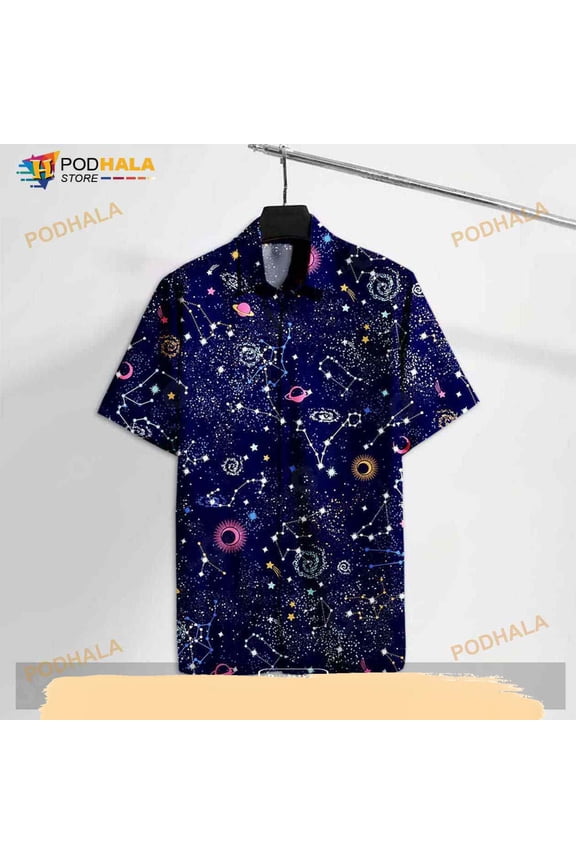 Nasa Ns Geometric Space And Astronomy Funny Hawaiian Shirt
