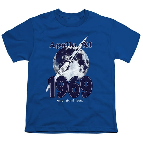 Nasa One Giant Leap Youth 18/1 T-Shirt Royal Blue
