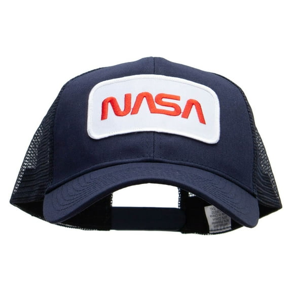 Nasa Patched Big Size Solid Cotton Twill High Profile Mesh Pro Style - Navy XL-3XL