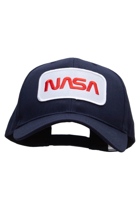 Nasa Patched Big Size Structured Solid Poly Cotton Twill High Profile Pro Style Cap - Navy XL-3XL