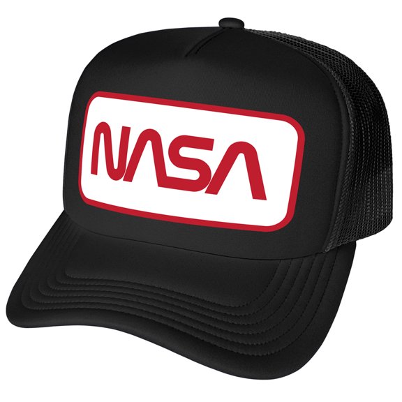 Nasa Rectagular Worm Logo Foam Snapback Trucker Hat - Unisex for Men and Women