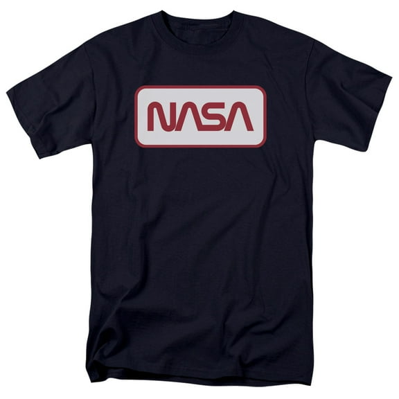 Nasa Rectangular Logo Adult 18/1 T-Shirt Navy
