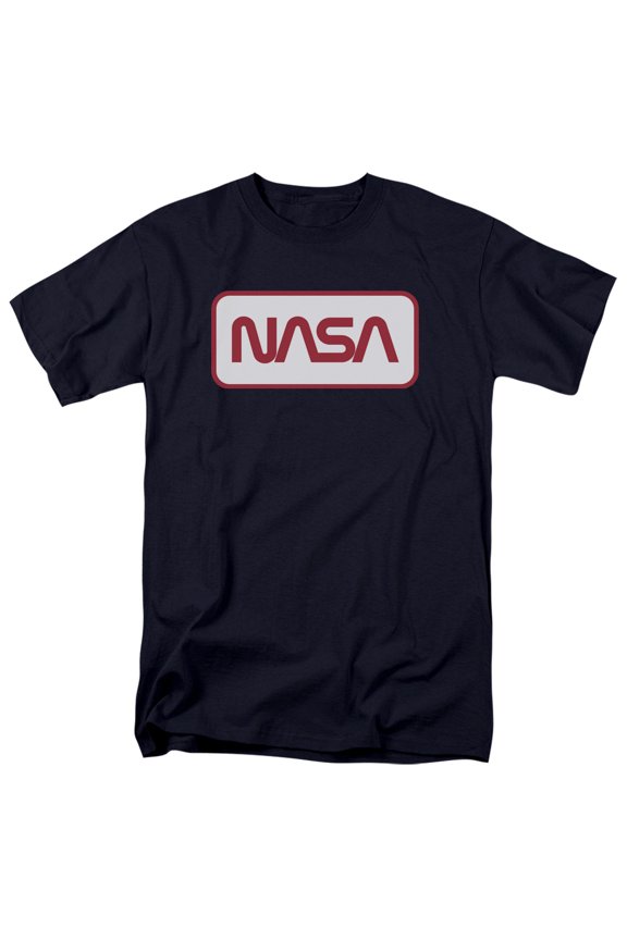 Nasa Rectangular Logo Adult 18/1 T-Shirt Navy