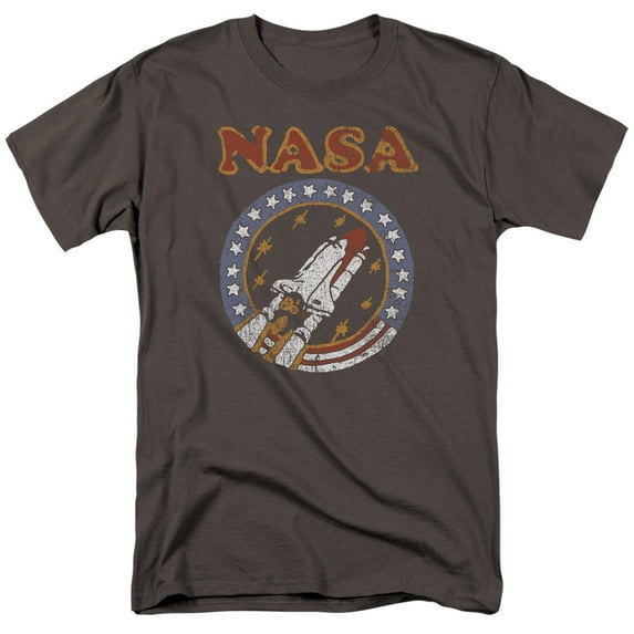 Nasa Retro Shuttle Adult 18/1 T-Shirt Charcoal