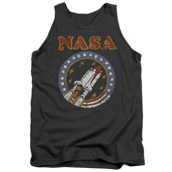 Nasa Retro Shuttle Adult Tank Top Charcoal