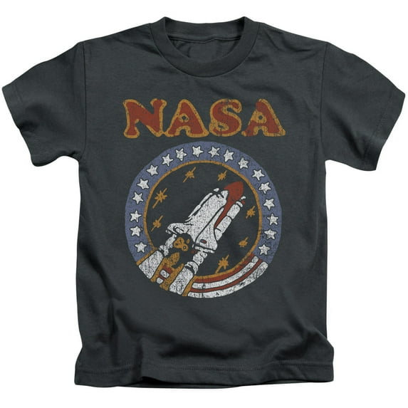 Nasa Retro Shuttle Youth 18/1 T-Shirt Charcoal