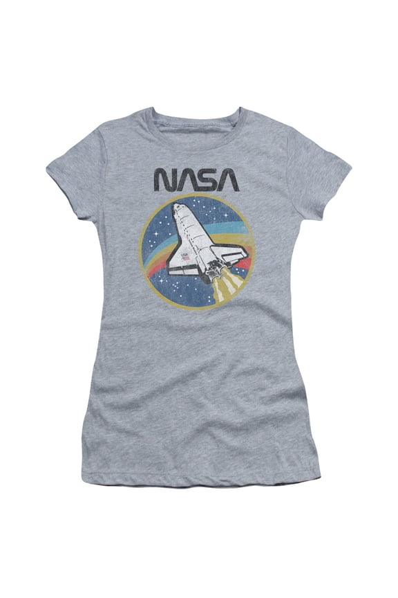 Nasa - Shuttle - Juniors Teen Girls Cap Sleeve Shirt - Small