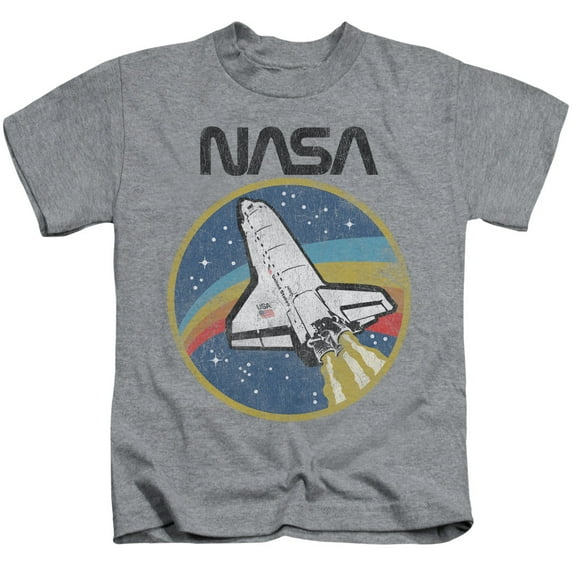 Trevco Sportswear NASA109-KT-1 Nasa Shuttle Toddler Short Sleeve T-Shirt, Athletic Heather - Large 4T
