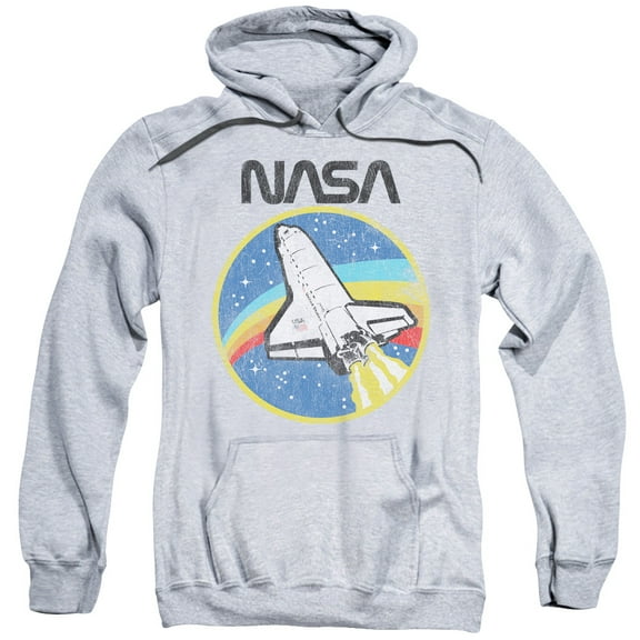 Trevco Sportswear NASA109-AFTH-6 Nasa Shuttle Adult Pullover Hoodie, Athletic Heather - 3X
