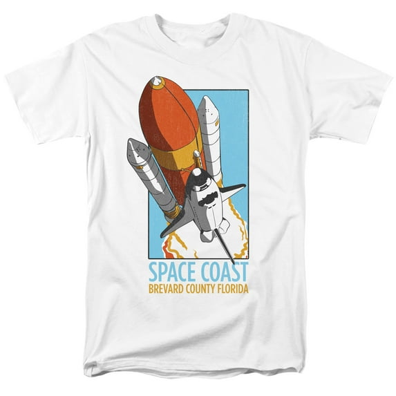 Nasa Space Coast Adult 18/1 T-Shirt White