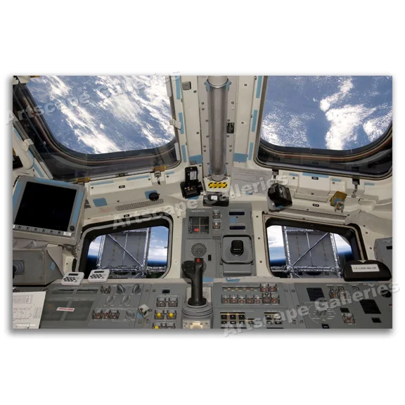 Nasa Space Shuttle Atlantis View Of The Cockpit Home Decor Office Wall Art