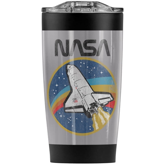 Nasa Space Shuttle Patch Stainless Steel Tumbler 20 oz Coffee Travel Mug/Cup, Vacuum Insulated & Double Wall with Leakproof Sliding Lid | Great for Hot Drinks and Cold Beverages