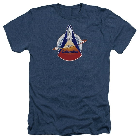 Nasa Sts 1 Mission Patch Adult Heather T-Shirt Navy