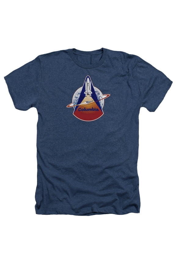 Nasa Sts 1 Mission Patch Adult Heather T-Shirt Navy