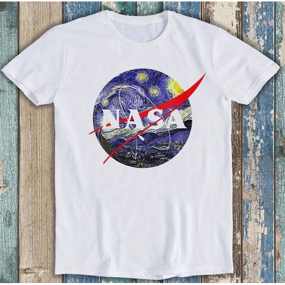 Nasa Vincent Van Gogh Logo Nova Starry Night Funny Gift Tee T Shirt M1691