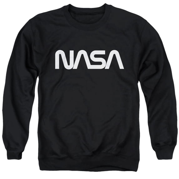 Nasa Worm Logo Adult Crewneck Sweatshirt Black