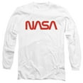 thumbnail image 1 of Nasa Worm Logo Long Sleeve Adult 18/1 T-Shirt White, 1 of 1