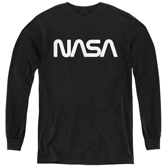 Nasa Worm Logo Youth Long Sleeve T-Shirt Black