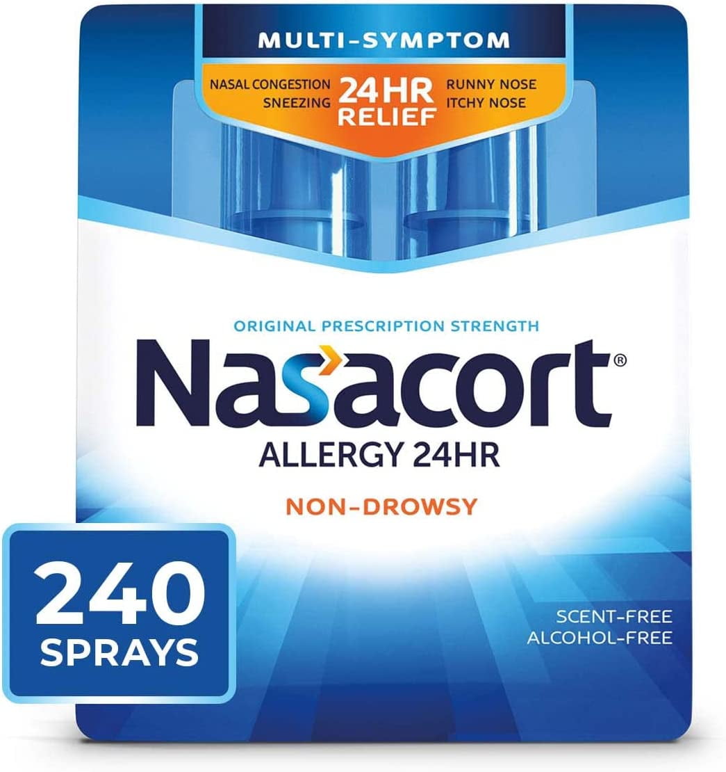 Nasacort 24HR Allergy Nasal Spray for Adults, Nondrowsy & Alcohol Free