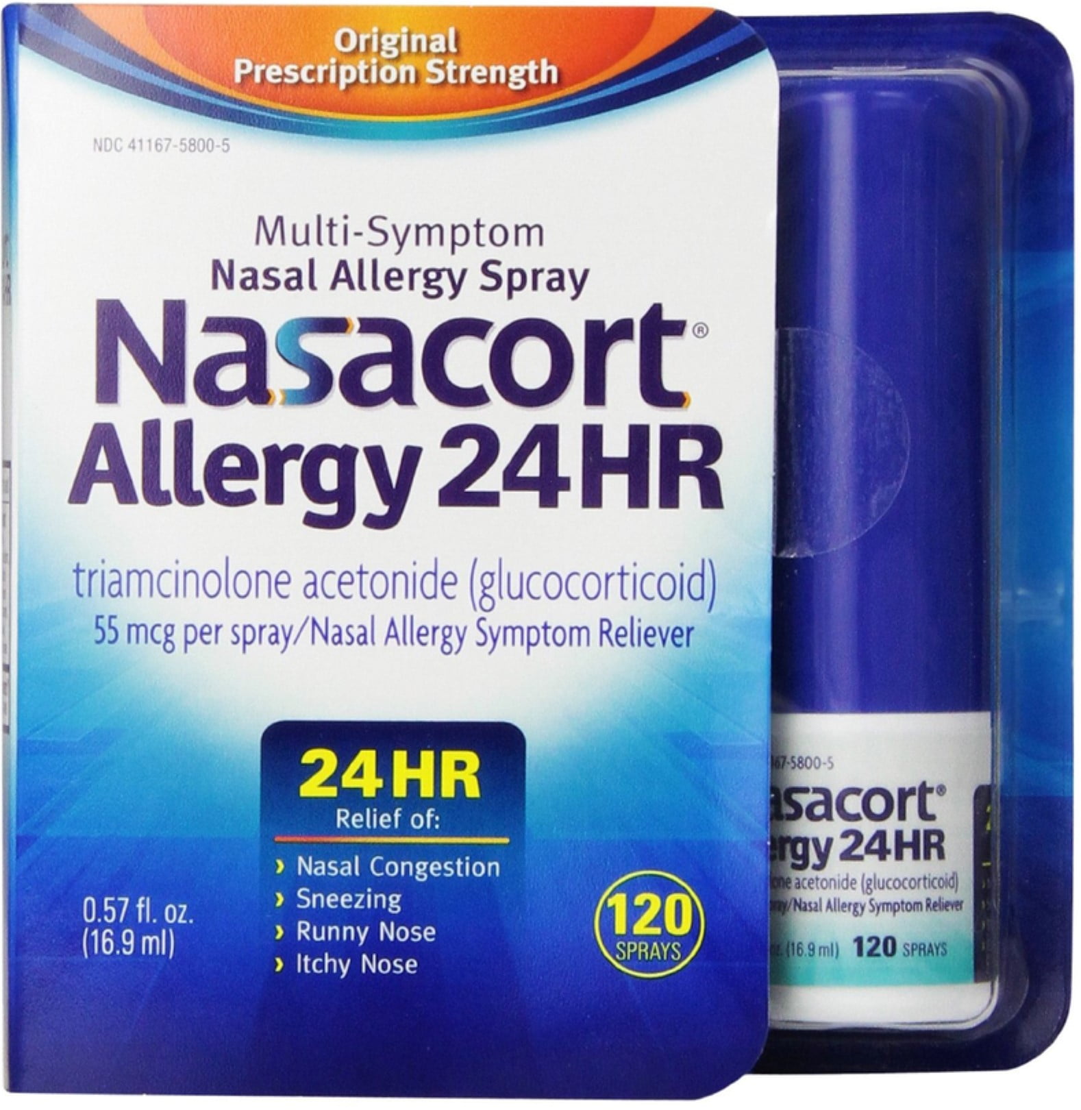 Nasacort Allergy Multi-Symptom Nasal Allergy Relief 0.57oz, 120ct, 6-Pack