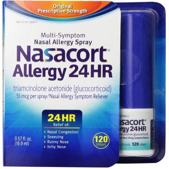Nasacort Allergy 24 Hour 120 Sprays, 0.57 oz - (Pack of 6)