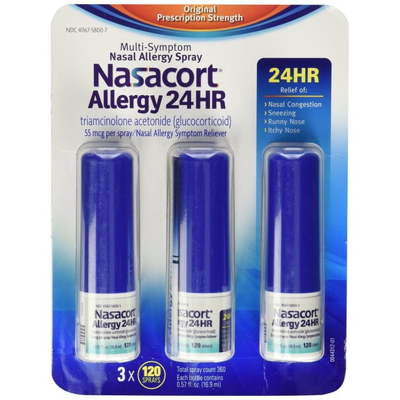 Nasacort Allergy 24hr Non-Drip Nasal Spray (120 Sprays, 3 pk.)