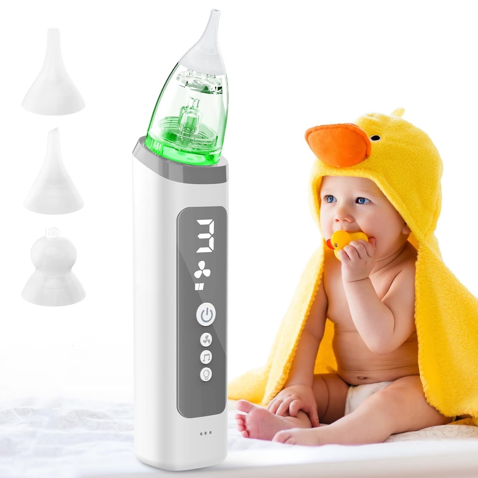 The Nasal Aspirator has 3 levels of suction power to choose.Suitable for infants,toddlers and aged 0-12 years.Gentle & Effective: 3 different soft silicone tips are gentle for your baby's choice