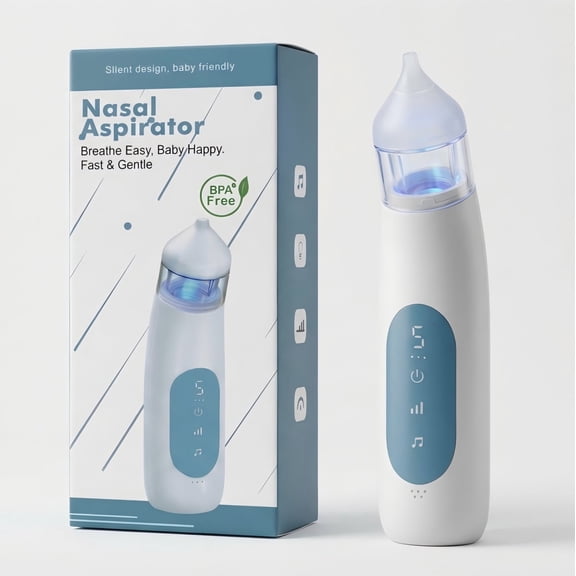 Nasal Aspirator for Baby - Electric Nose Sucker for Newborn, Infant & Toddler - Rechargeable Snot Sucker with Silicone Tips, Music & Light, 5 Suction Levels - Mucus Remover & Booger Sucker