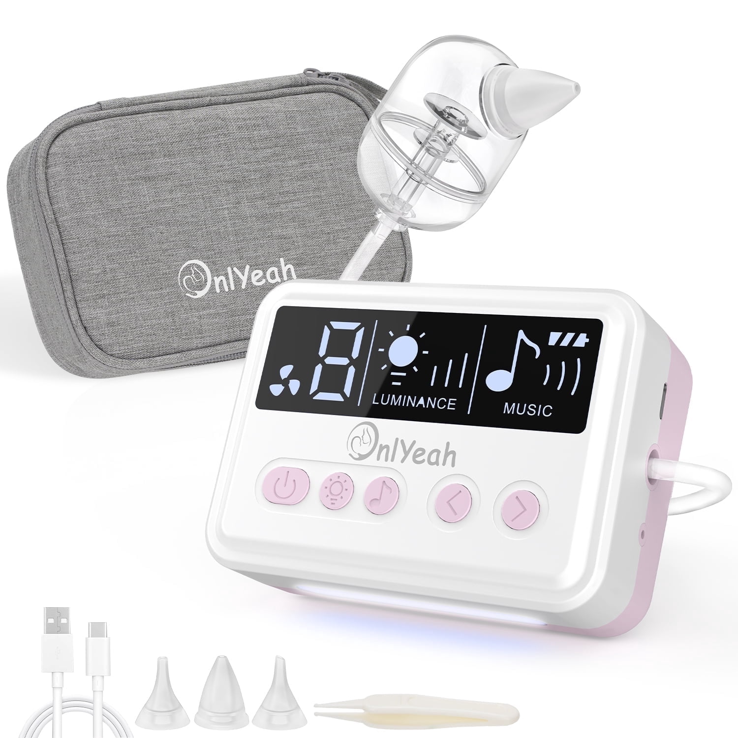 Nasal Aspirator for Baby 9 Levels Silicone Nose Sucker for Toddlers 2500mAh,baby nose sucker