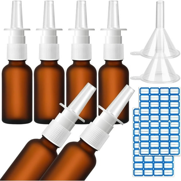 10-Pc 30ml Refillable Travel Bottles, Includes Funnels and Labels