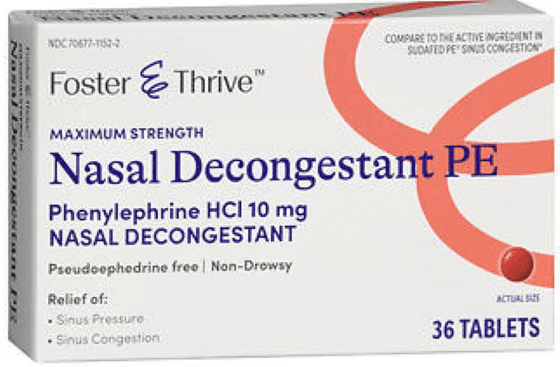 Nasal Decongestant PE (Phenylephrine HCl 10 MG 36 tablets by Foster