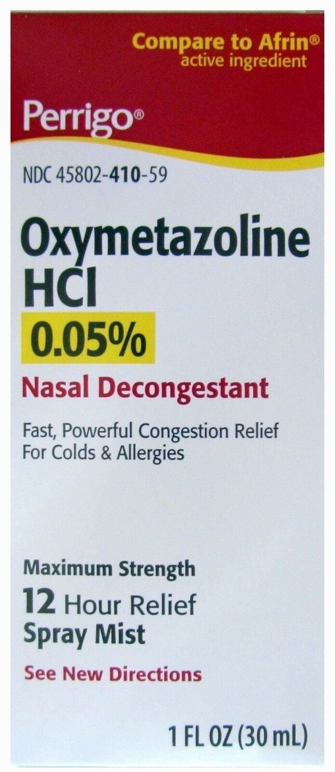 Nasal Decongestant SPRAY MIST Oxymetazoline 12hr PERRIGO 30ml. Compare to Afrin.