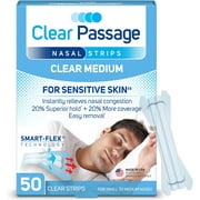Nasal Strips Medium, Clear, 50 ct | Works Instantly to Improve Sleep, Reduce Snoring, Relieve Nasal Congestion Due to Colds & Allergies