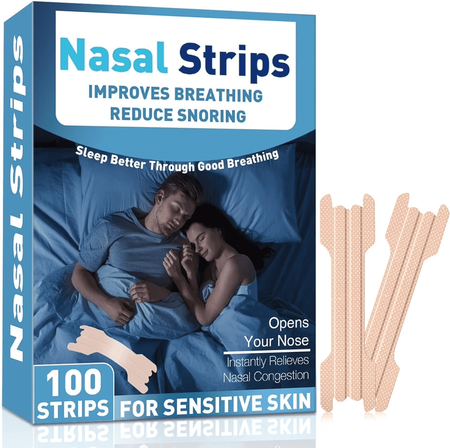 Nasal Strips for Snoring, Nasal Strips For Sleeping, Anti Snoring Devices Stop Snoring and Breathing Smoothly, Instant Nasal Congestion Improve Sleep Quality for Men and Women, 60Pcs