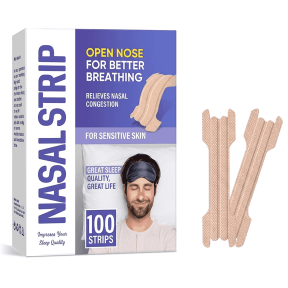 Nasal Strips for Snoring,Upgraded Gentle Adhesive for Peaceful Night Sleep & Workouts,Portable Breathable Nose Patches, 100 PCS
