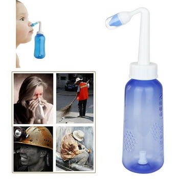 Nasal Wash Bottle, neilmed Sinus Rinse and Nasal Irrigation neti pot squeeze bottle Pot Device Nasal Irrigation nose flusher cleaner for Adult & Kid BPA Free (500ml)