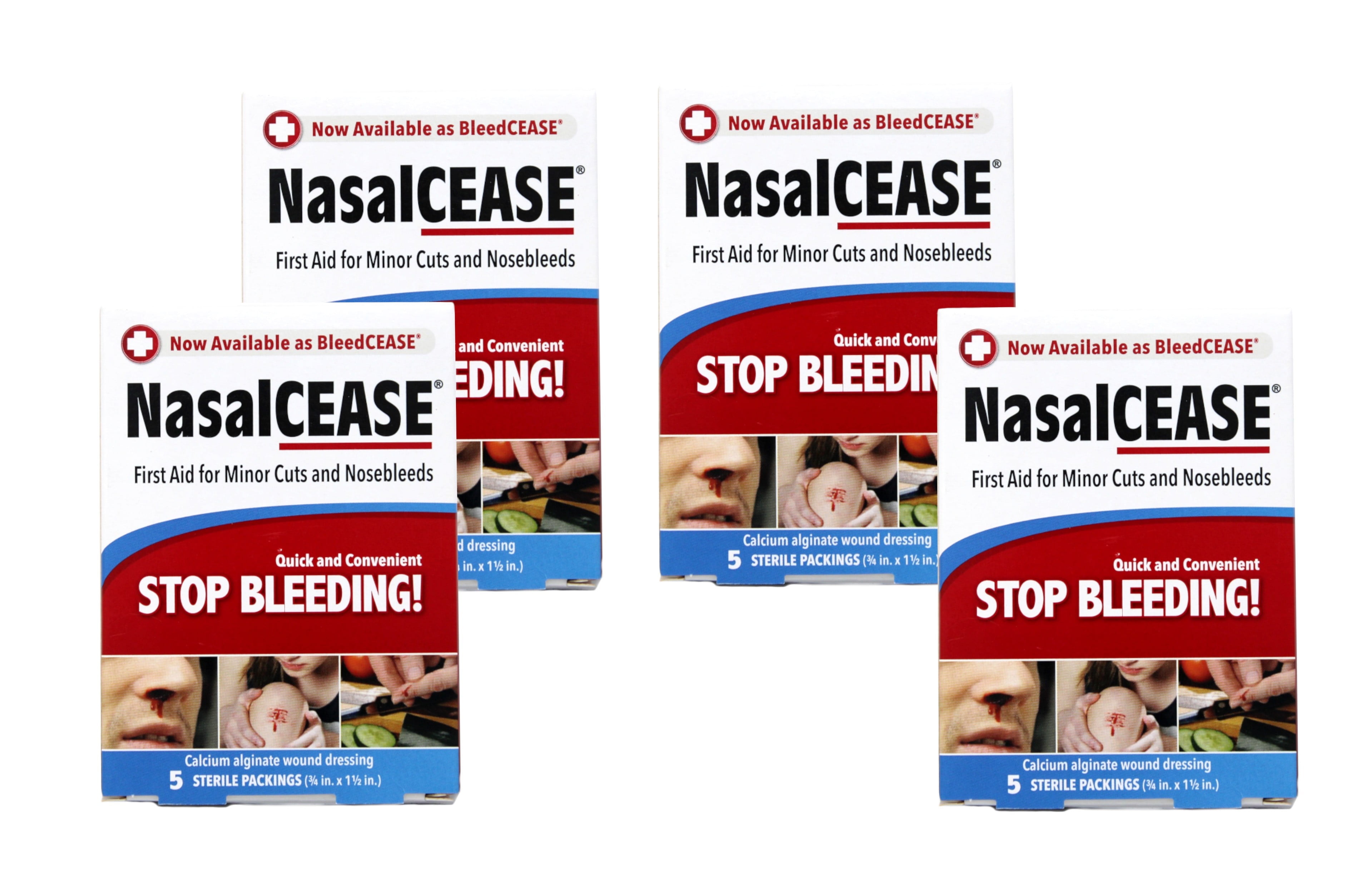 NasalCease First Aid for Cuts & Nosebleeds, 5 Count - 4 Pack