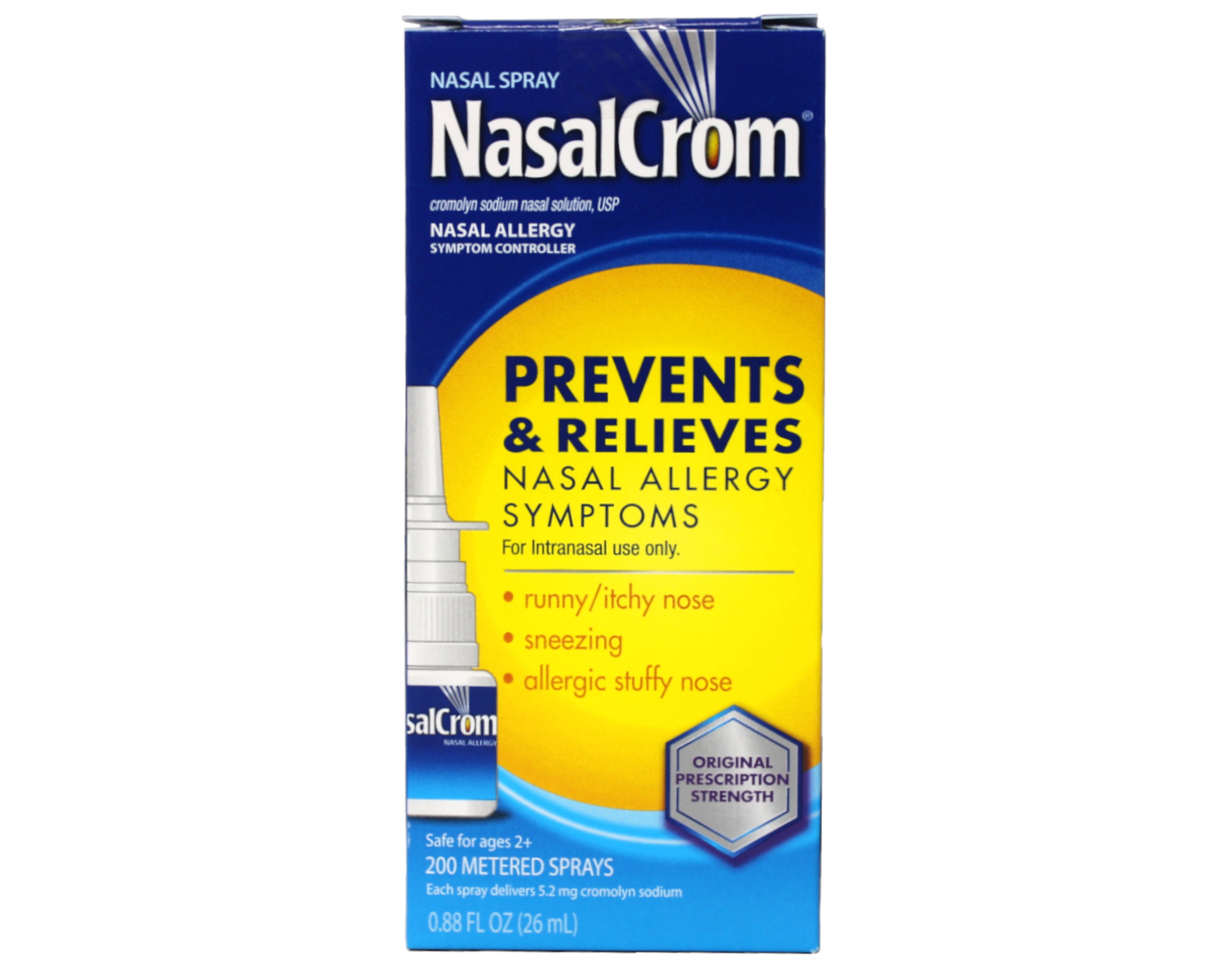 NasalCrom Nasal Spray Allergy Symptom Controller, 200 Metered Sprays, 0.88 FL OZ