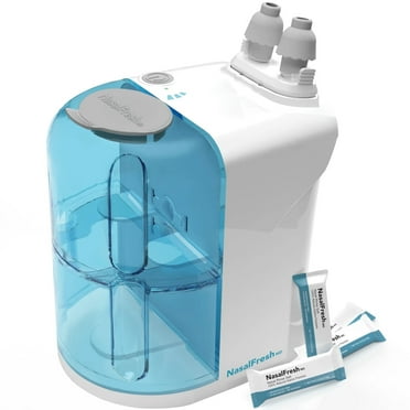 NasalFresh MD Dual Powered Nasal Irrigation System for Sinus Congestion and Snoring, 30 Saline Packets, Rechargeable, Self Cleaning