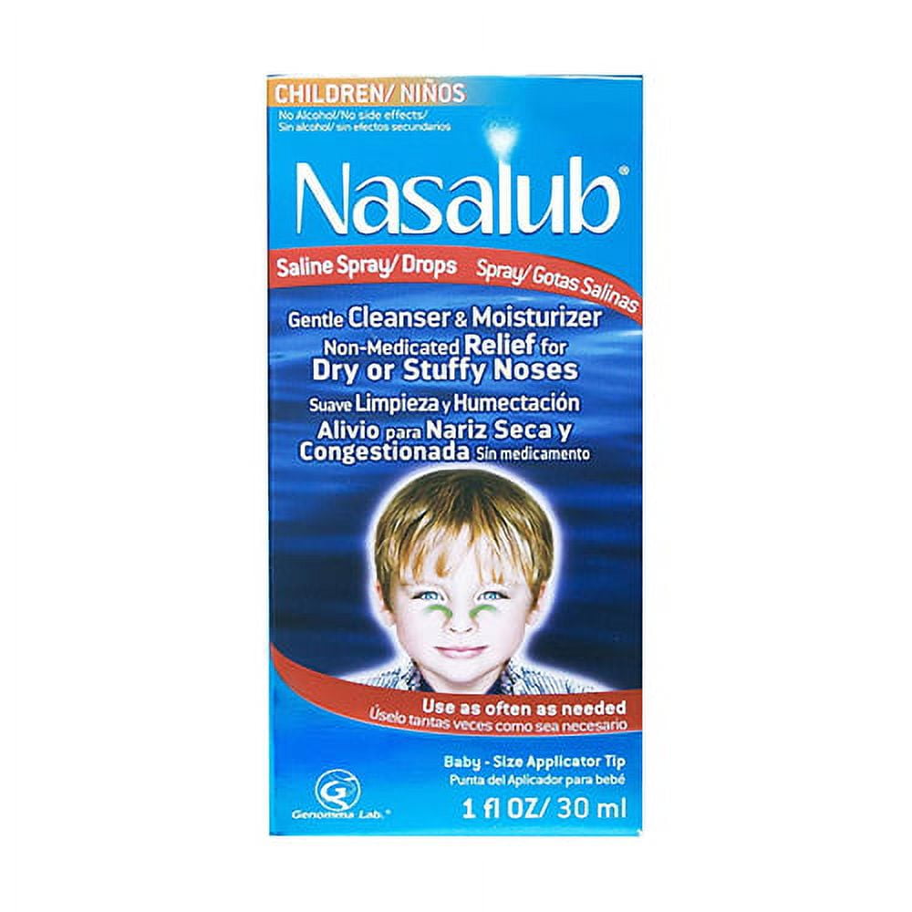 Nasalub Childrens Saline Spray Drops For Dry Or Stuffy Noses, 1 Oz