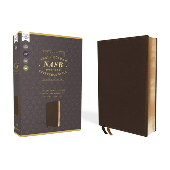 Nasb, Single-Column Reference Bible, Leathersoft, Brown, 1995 Text, Comfort Print, (Hardcover)