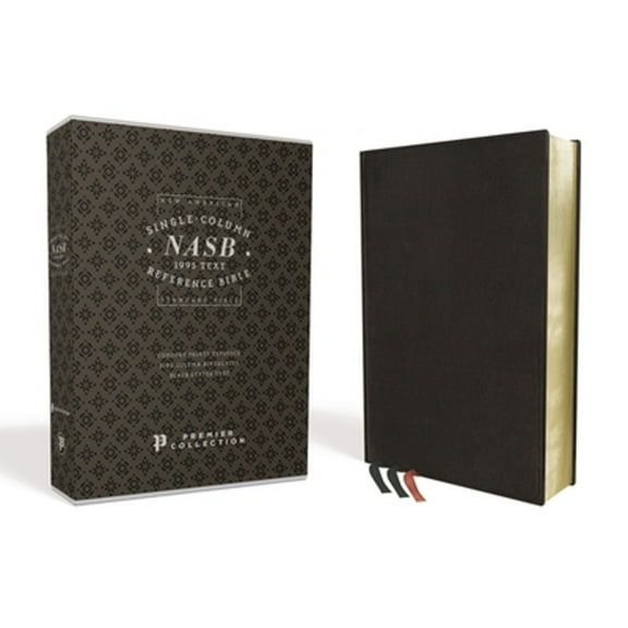 Pre-Owned NASB, Single-Column Reference Bible, Wide Margin, Premium Goatskin Leather, Black, Premier Collection, Black Letter, 1995 Text, Art Gilded Edges, Comfort Print Paperback