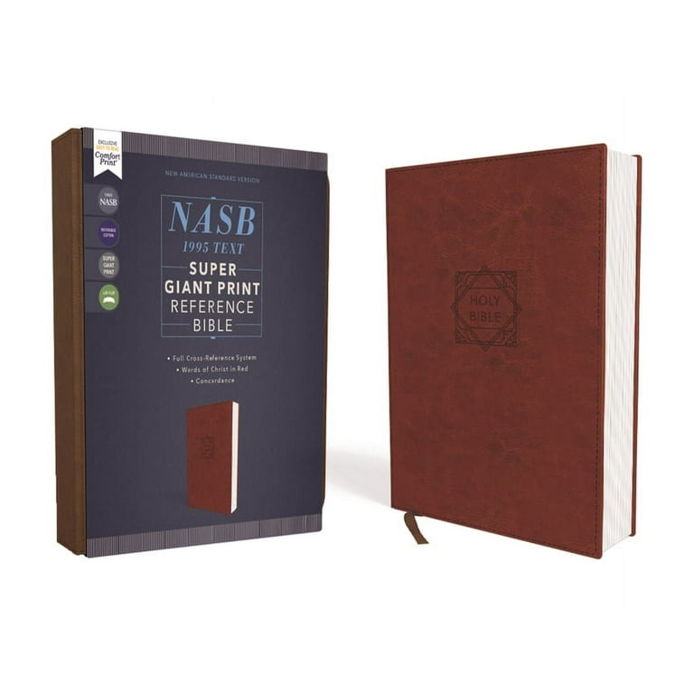 Nasb, Super Giant Print Reference Bible, Leathersoft, Brown, Red
