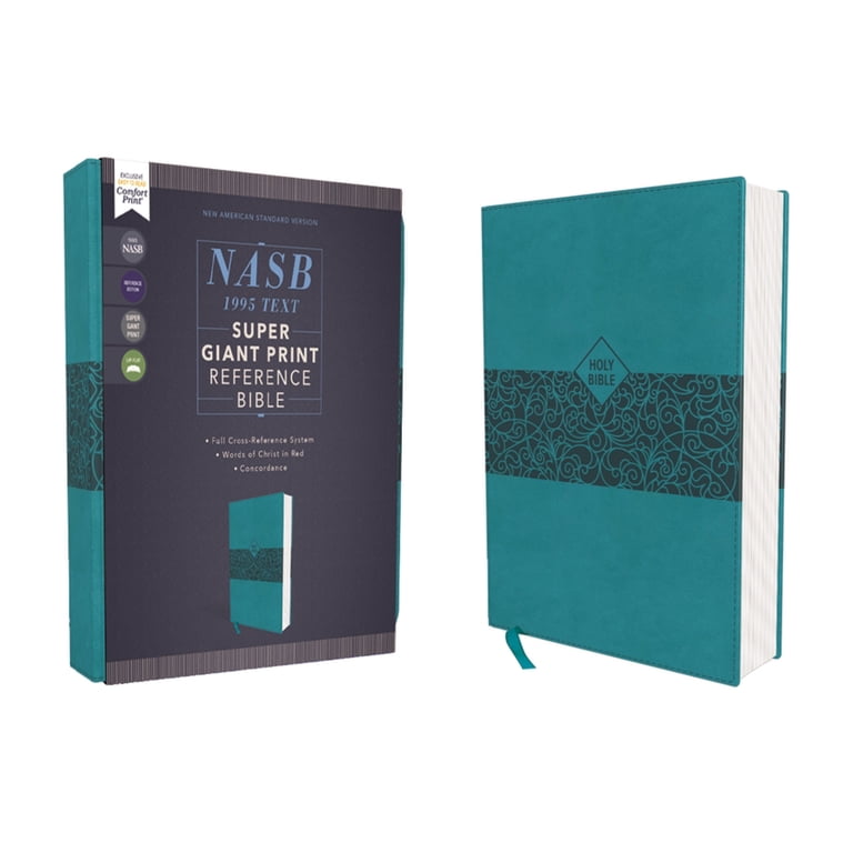 Nasb, Super Giant Print Reference Bible, Leathersoft, Teal, Red