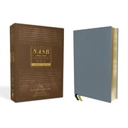 Nasb, Thinline Bible, Large Print, Genuine Leather, Buffalo, Blue, Red Letter Edition, 1995 Text, Comfort Print, Hardcover