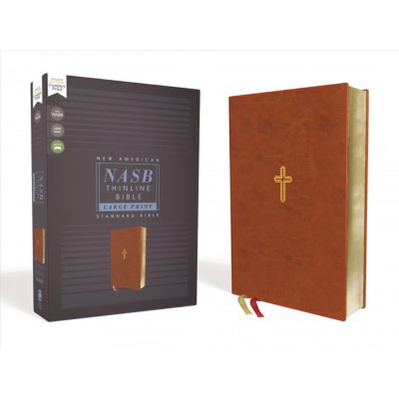 Pre-Owned Nasb, Thinline Bible, Large Print, Leathersoft, Brown, Red Letter Edition, 1995 Text, Comfort Print, (Hardcover)