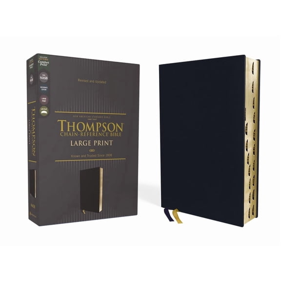 Nasb, Thompson Chain-Reference Bible, Large Print, Leathersoft, Navy, 1995 Text, Red Letter, Thumb Indexed, Comfort Prin, (Hardcover)