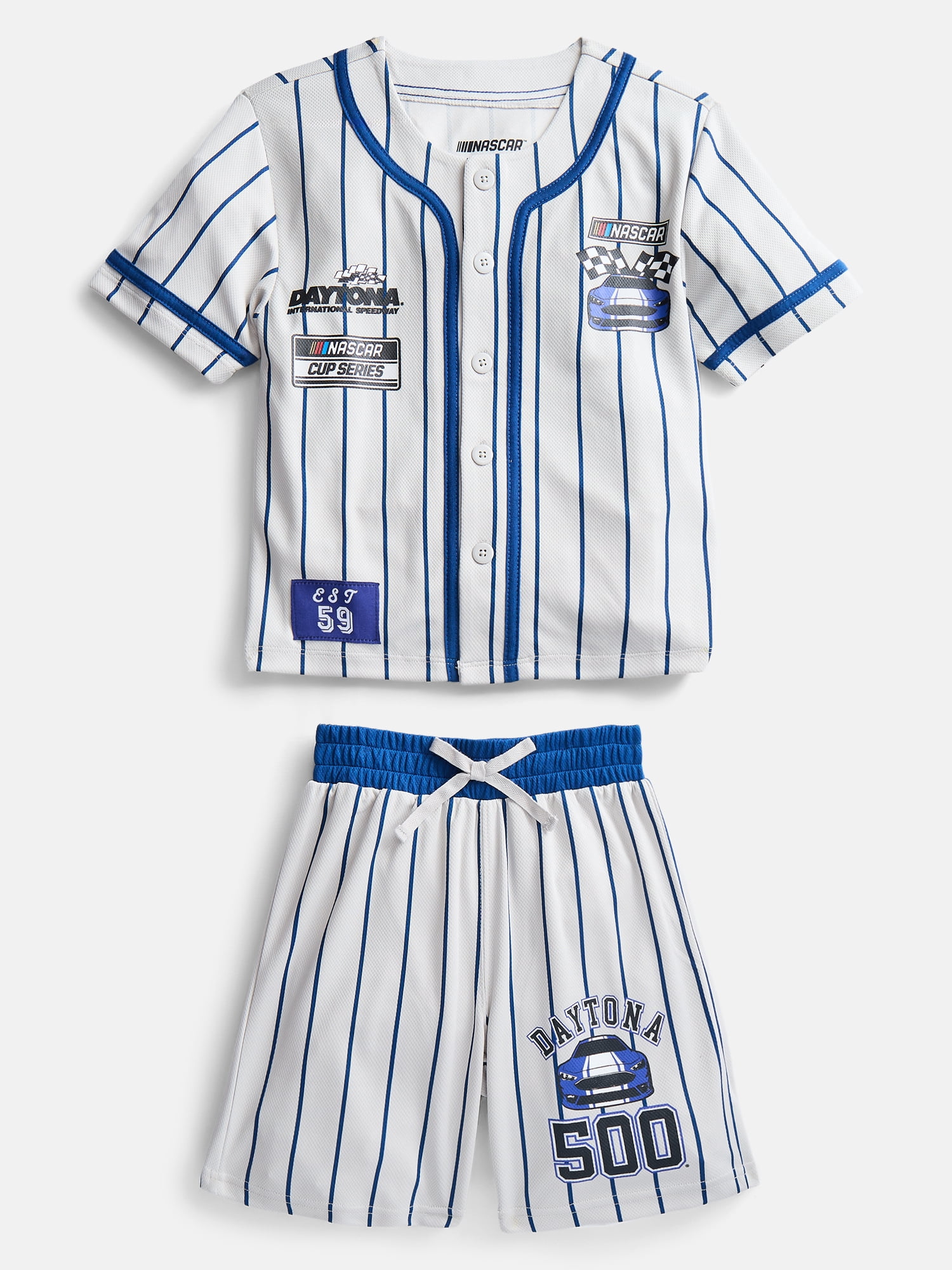 NASCAR Boys Baseball Jersey and Matching Shorts Set, 2-Piece, Sizes 4-12